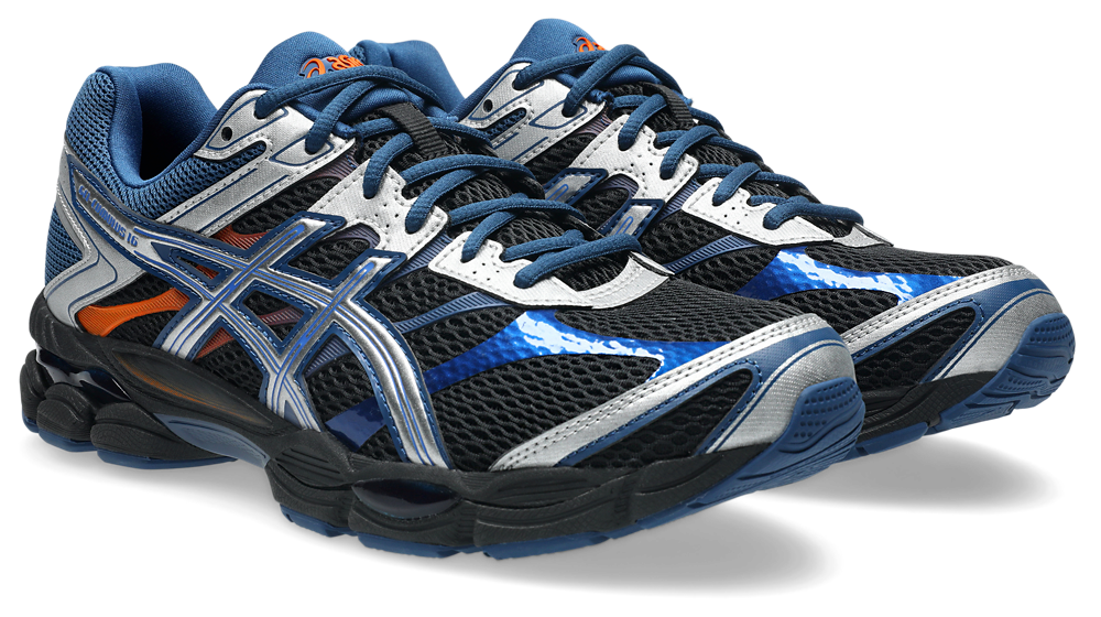 ASICS® GEL-Cumulus 16 - Men's — Illusion Blue/Black/Orange — view 6