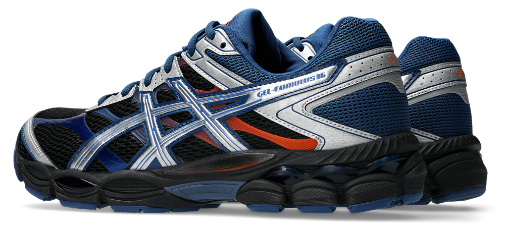ASICS® GEL-Cumulus 16 - Men's — Illusion Blue/Black/Orange — view 7