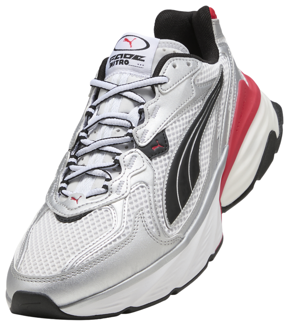 PUMA Fade Nitro Ls - Men's — Puma White/Puma Silver/For All Time Red — view 7
