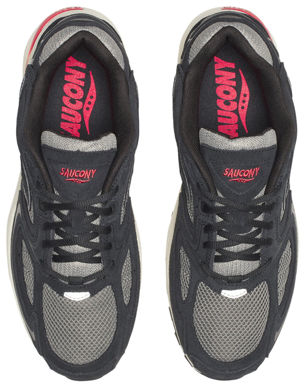 Saucony Grid Jazz 9 - Men's — Black/Grey/Red — view 4