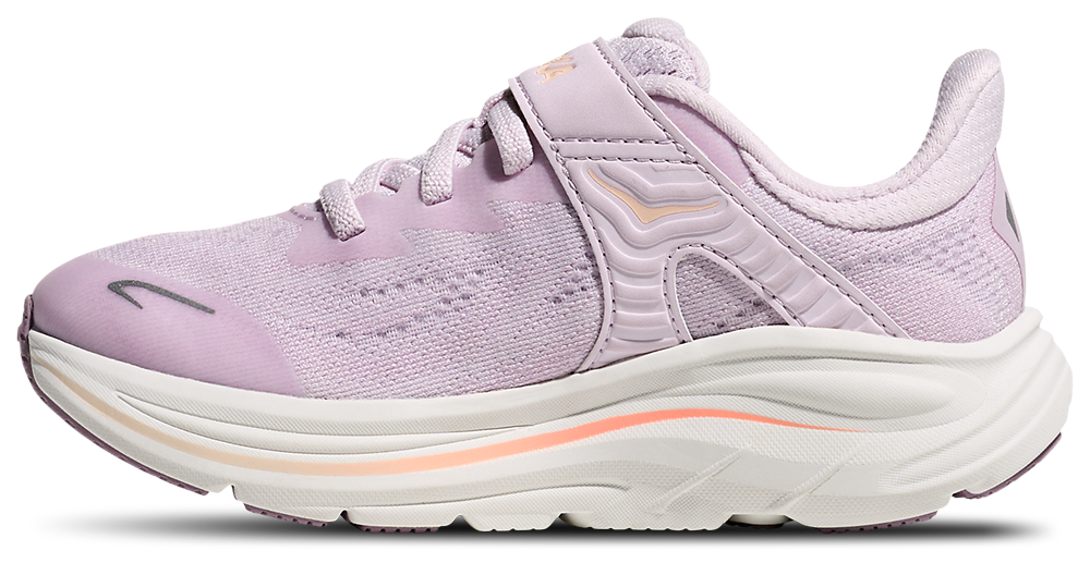 HOKA Clifton 10 - Girls' Preschool — Lilac Cream/Tangerine Glow — view 2