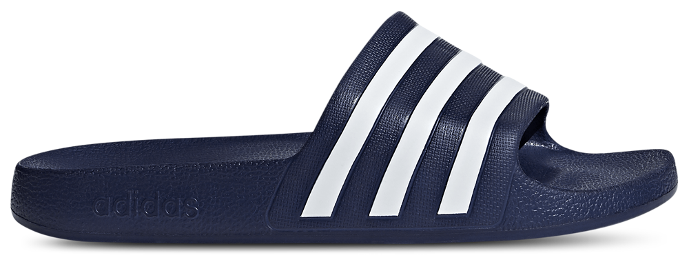adidas Adilette Boost Slides - Men's Dark Blue/White/Dark Blue product view