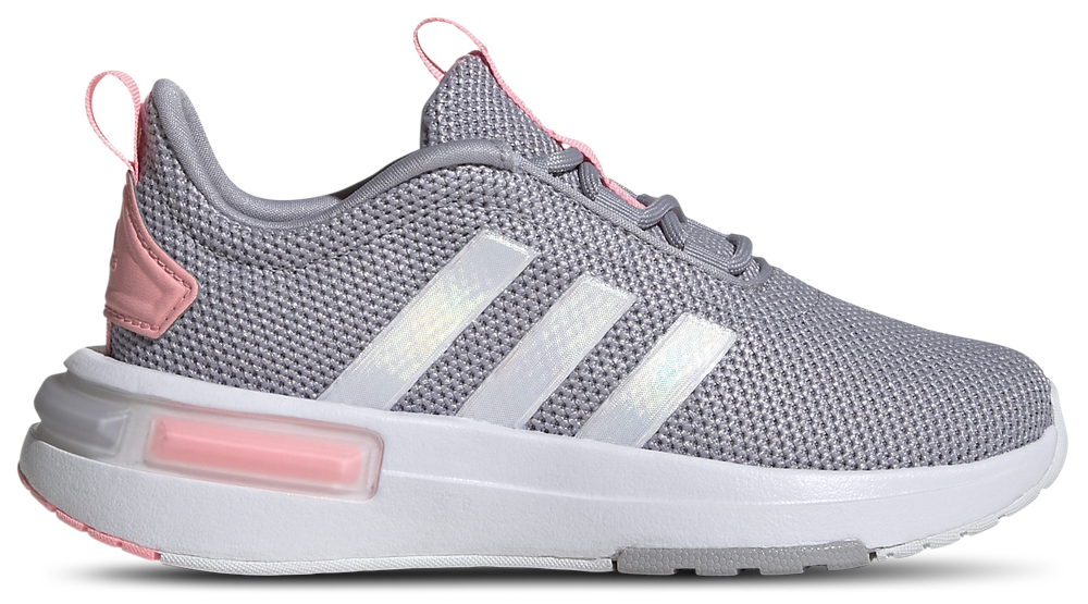 adidas Racer TR23 - Girls' Grade School Glory Grey/Iridescent/Pink Spark product view
