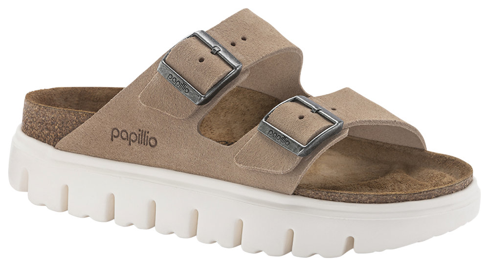 Birkenstock Arizona Chunky - Women's Warm Sand/White product view