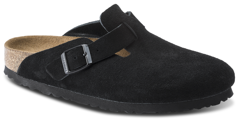 Birkenstock Boston Soft Footbed Suede - Men's Black/Black product view