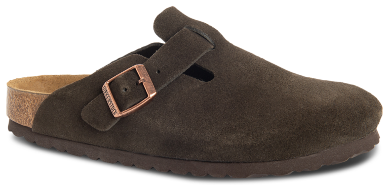Birkenstock Boston Soft Footbed Suede - Men's Brown/Beige product view