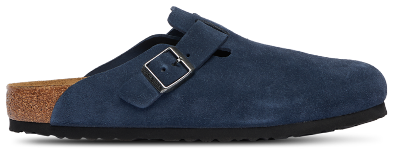 Birkenstock Boston Soft Footbed Suede - Men's New Navy product view
