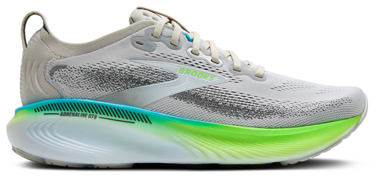 Brooks Adrenaline GTS 25 - Men's Oyster/Green Gecko/Blue product view