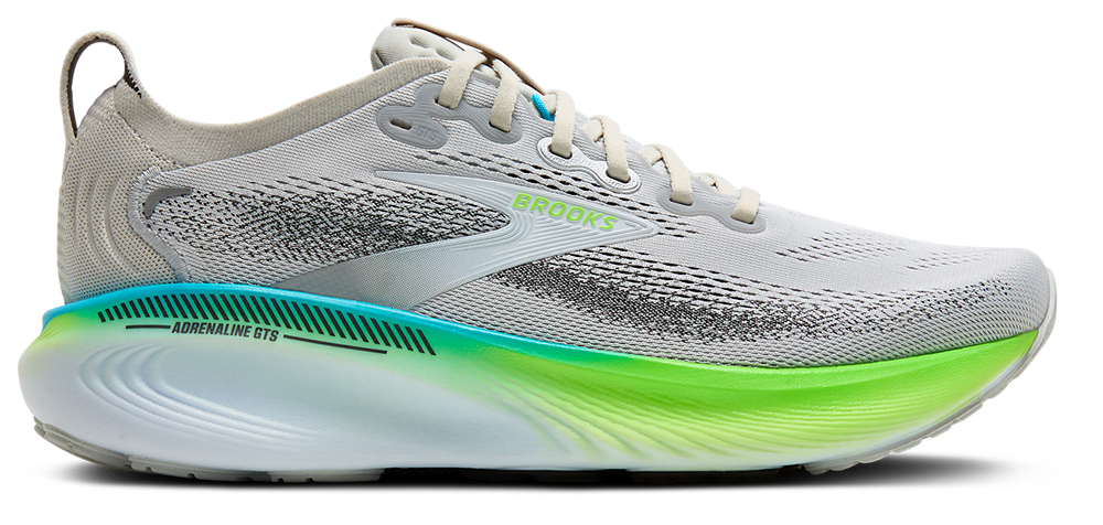 Brooks Adrenaline GTS 25 - Men's Oyster/Green Gecko/Blue product view
