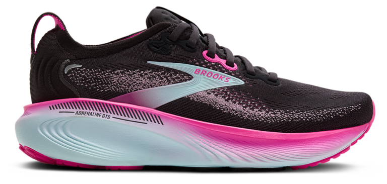 Brooks Adrenaline GTS 25 - Women's Black/Iced Aqua/Cyber Pink product view