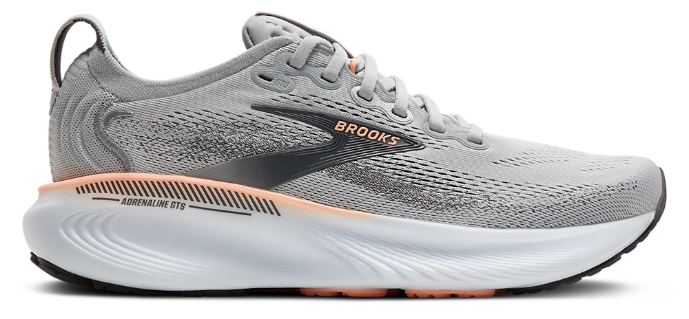 Brooks Adrenaline GTS 25 - Women's Grey/Blackened Pearl/Coral product view