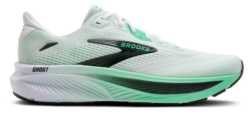 Brooks Ghost 18 - Men's White/Spring Bud/Spruce product view