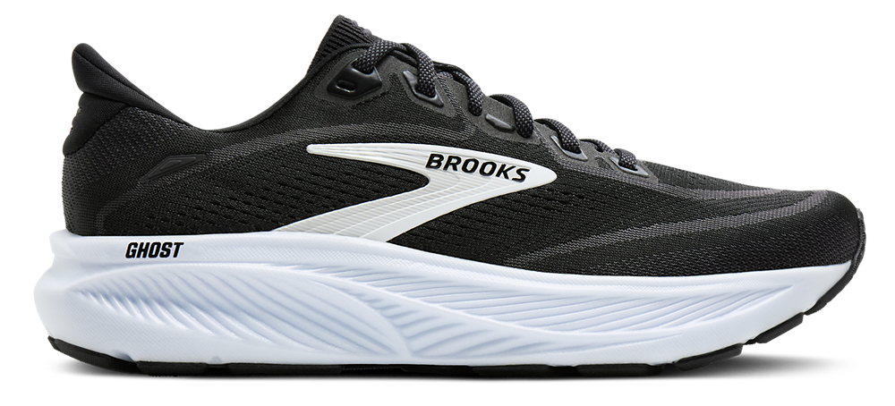 Brooks Ghost 18 Wide - Women's Black/White/Grey product view