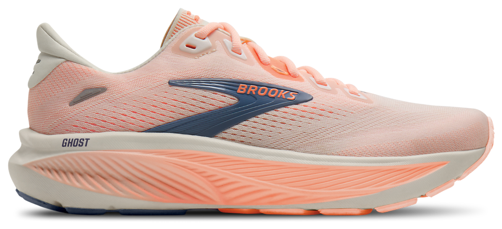 Brooks Ghost 18 - Women's Cyber Peach/White/Gray product view