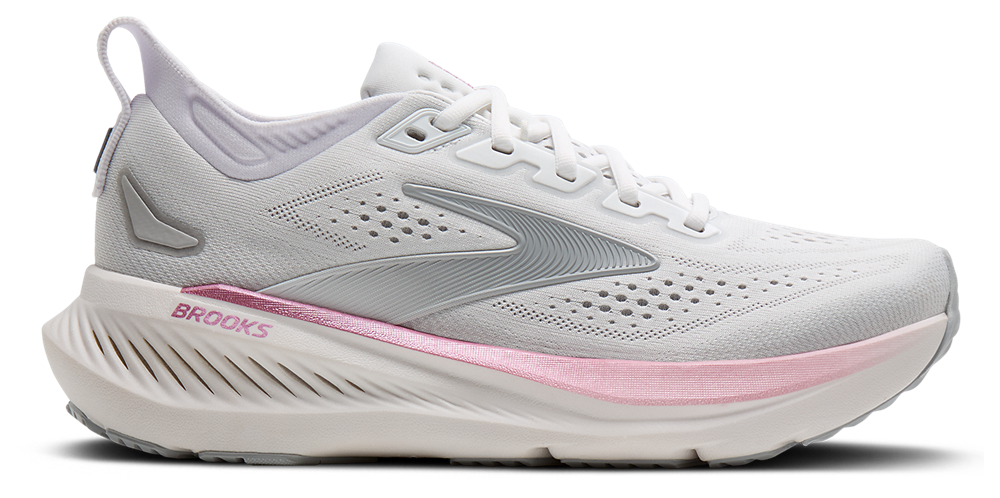 Brooks Glycerin 23 Wide - Women's White/Harbor Mist/Metallic product view