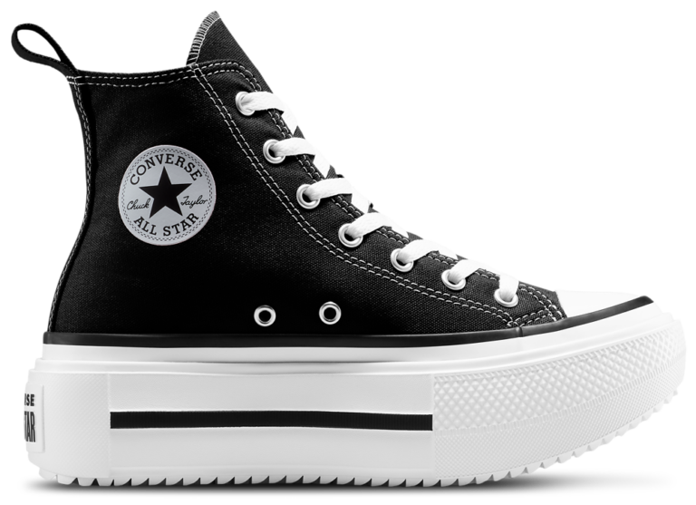 Converse Chuck Taylor All Star Lift Double Stack - Girls' Grade School Black/White product view