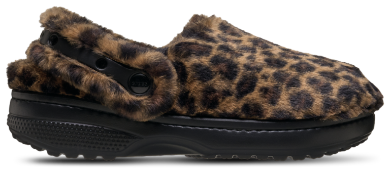Crocs Classic Clogs Fur - Women's Black/Brown product view