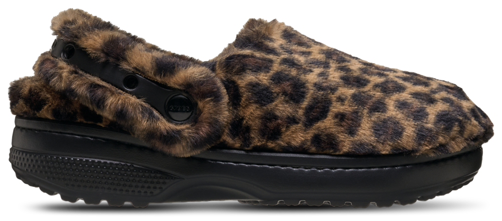 Crocs Classic Clogs Fur - Women's Black/Brown product view