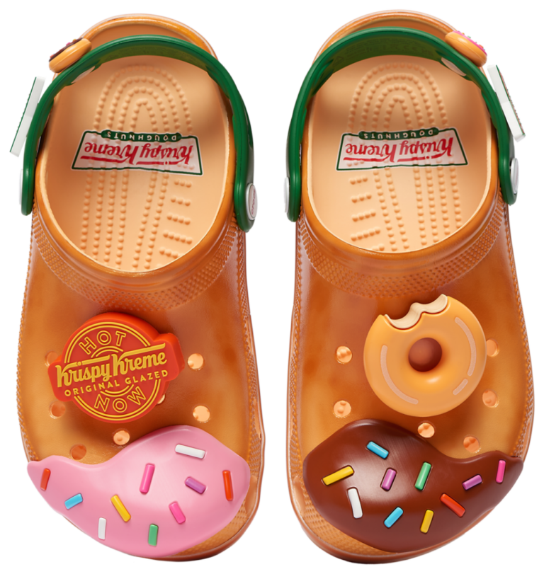 Crocs Krispy Kreme Classic Clogs - Men's Orange/Green/Pink product view