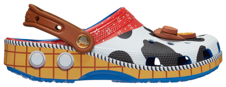 Crocs Toy Story Woody Classic Clogs - Boys' Grade School White/Black/Brown product view