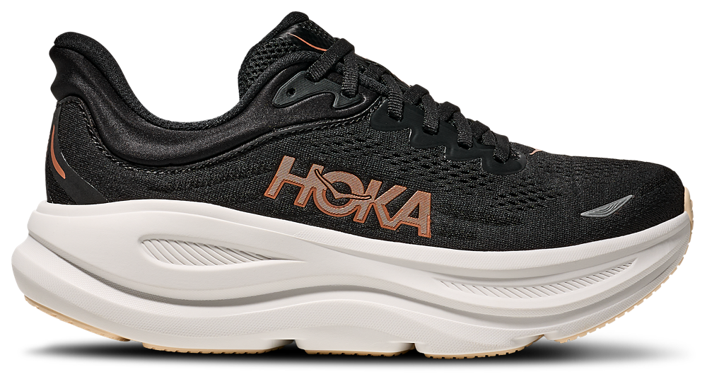 HOKA Bondi 9 - Women's Black/Rose Gold/White product view