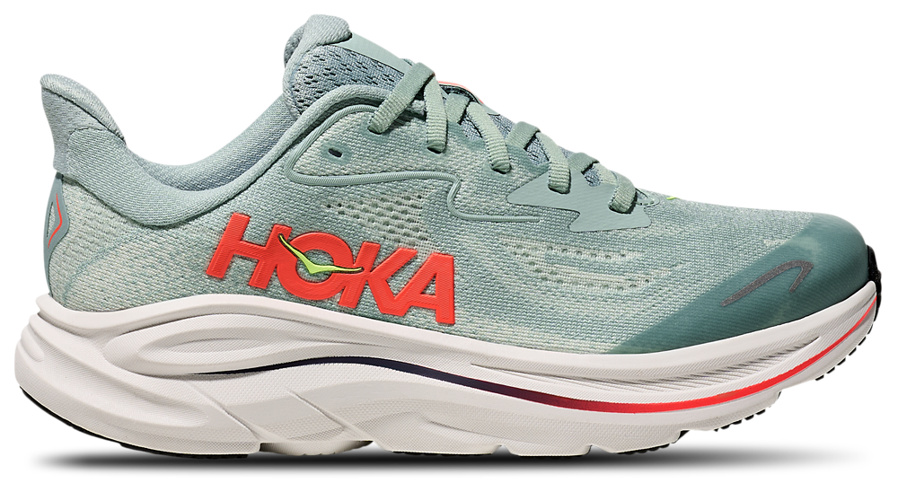 HOKA Clifton 10 - Boys' Grade School Neon Flame/Sage product view