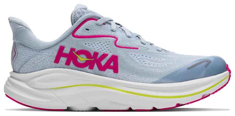 HOKA Clifton 10 - Girls' Grade School Grey/Pink product view