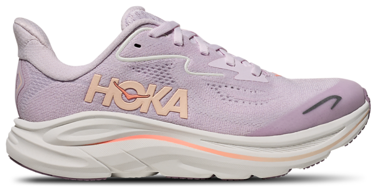 HOKA Clifton 10 - Girls' Grade School Lilac Cream/Tangerine Glow product view
