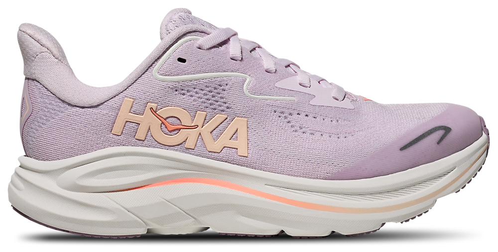 HOKA Clifton 10 - Girls' Grade School Lilac Cream/Tangerine Glow product view