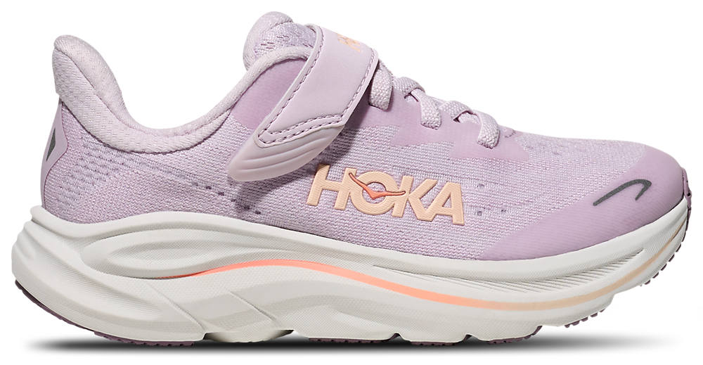HOKA Clifton 10 - Girls' Preschool Lilac Cream/Tangerine Glow product view