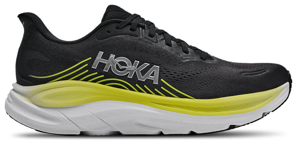 HOKA Clifton 11 - Men's Black/White/Yellow product view