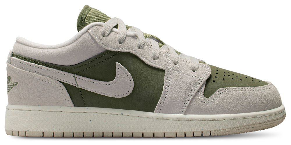Jordan Air Jordan 1 Low SE - Boys' Grade School Green/Beige product view