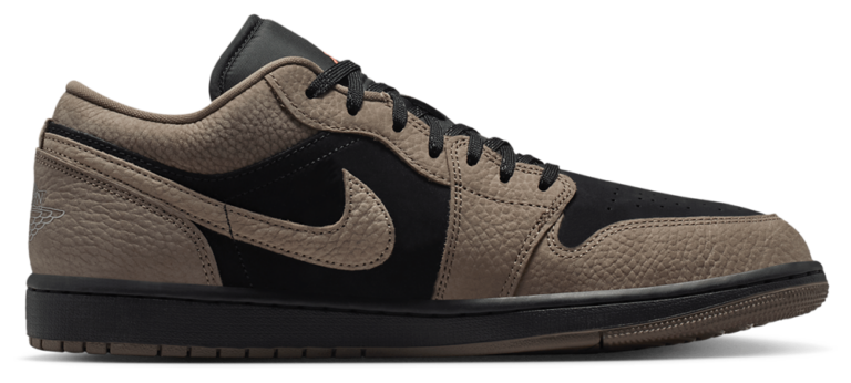 Jordan Air Jordan 1 Low SE - Men's Black/Light Wild Mango/Olive Grey product view