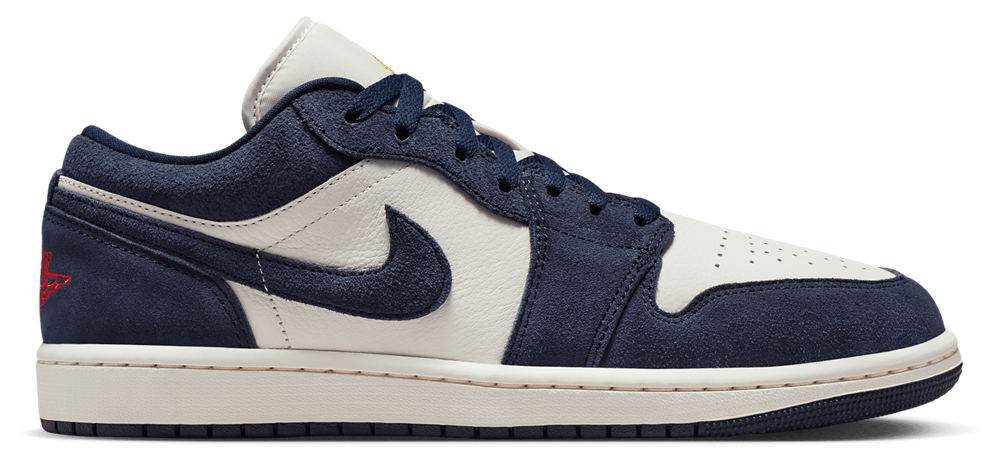 Jordan Air Jordan 1 Low SE - Men's University Gold/Chile Red/Obsidian product view