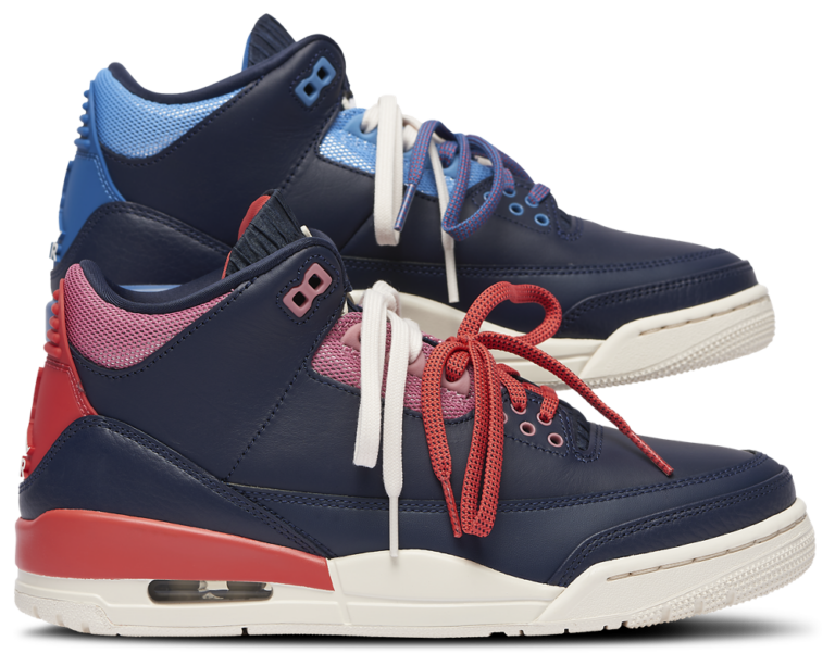 Jordan Air Jordan Retro 3 - Women's Obsidian/Track Red/Blue Beyond product view