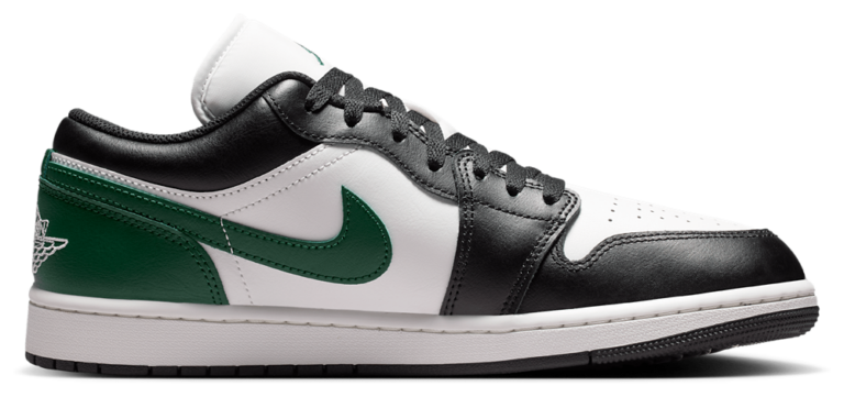 Jordan AJ 1 Low - Men's Summit White/Black/Gorge Green product view