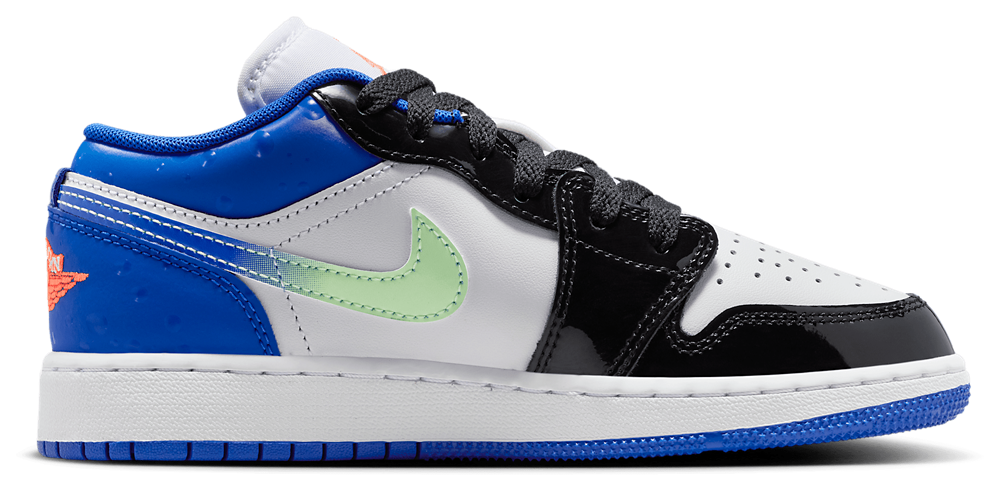 Jordan AJ 1 Low SE - Boys' Grade School Blue/Orange/White product view