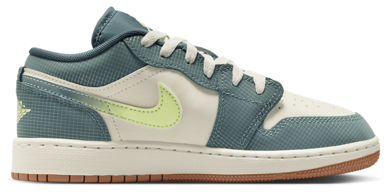 Jordan AJ 1 Low SE - Boys' Grade School Light Lemon Twist/Hasta/Sea Glass product view