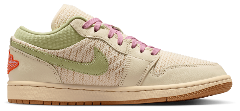 Jordan AJ 1 Low - Women's Iced Carmine/Sail/Olive Aura product view