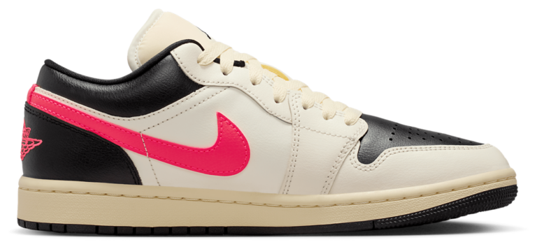 Jordan AJ 1 Low - Women's Pale Ivory/Racer Pink product view