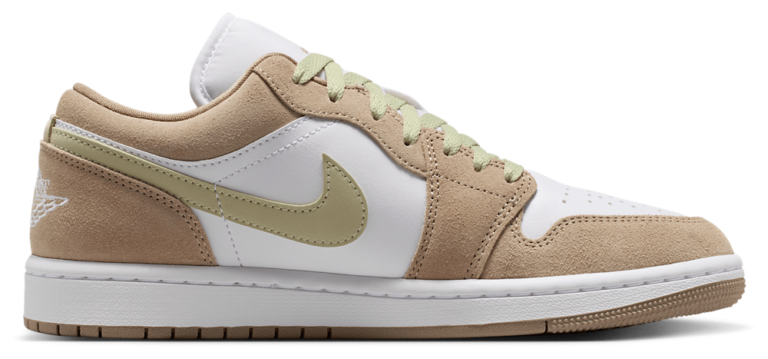 Jordan AJ 1 Low - Women's White/Olive Aura/Khaki product view