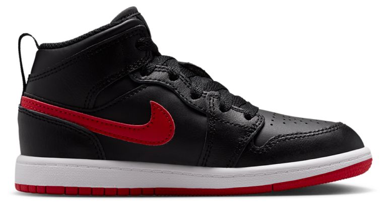Jordan AJ 1 Mid - Boys' Preschool Univ Red/White/Black product view