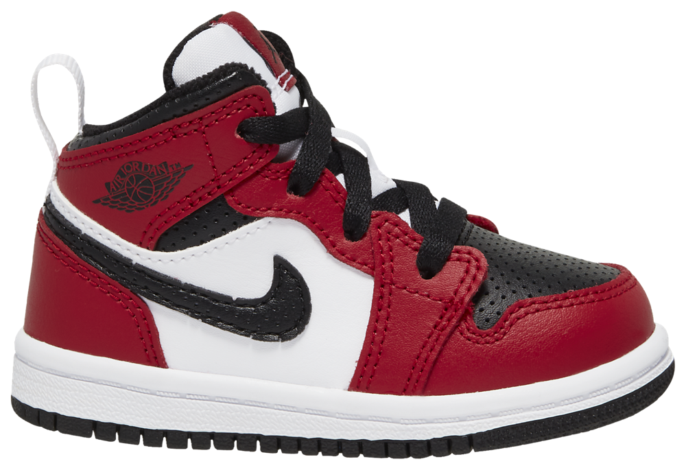 Jordan AJ 1 Mid - Boys' Toddler Black/Gym Red/Black product view