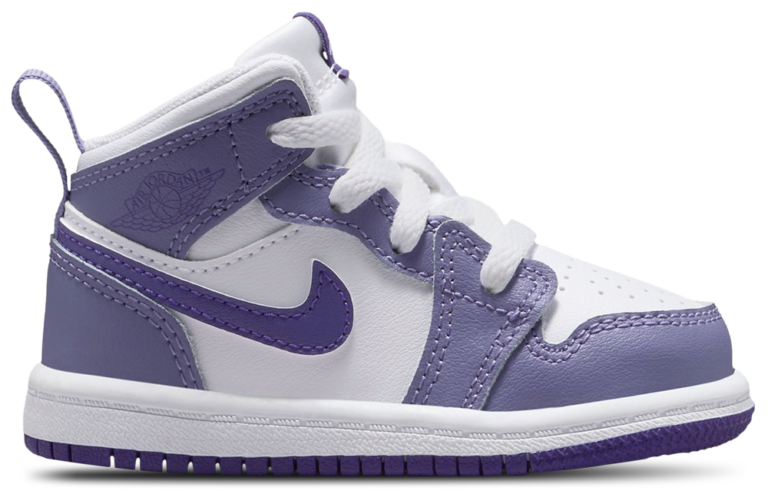 Jordan AJ 1 Mid - Boys' Toddler Purple/Purple/White product view