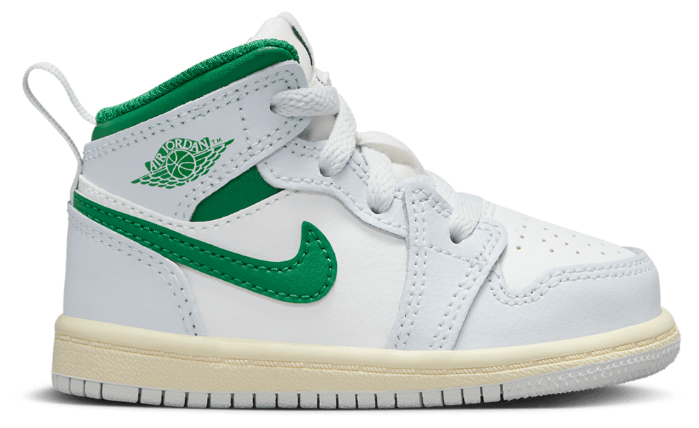 Jordan AJ 1 Mid - Boys' Toddler Summit White/Pine Green product view