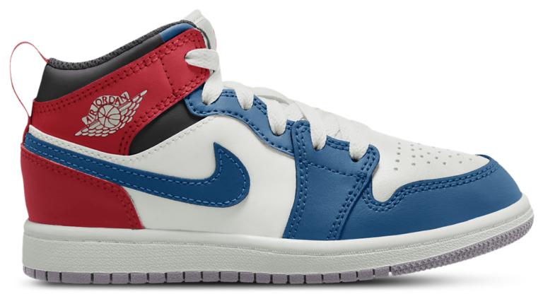 Jordan AJ 1 Mid - Girls' Preschool Blue/Red/White product view
