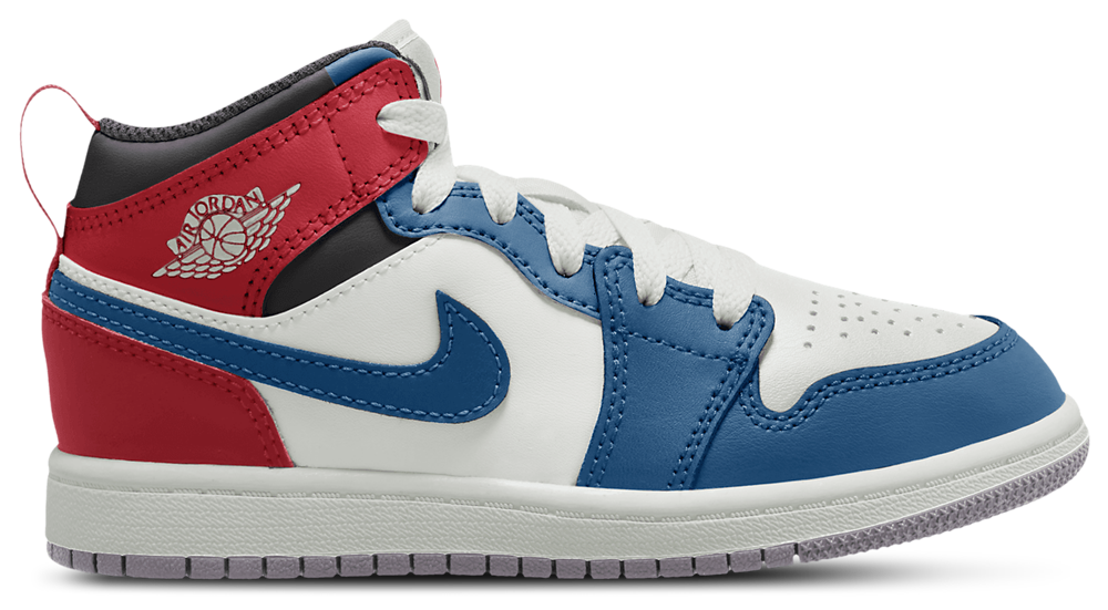 Jordan AJ 1 Mid - Girls' Preschool Blue/Red/White product view