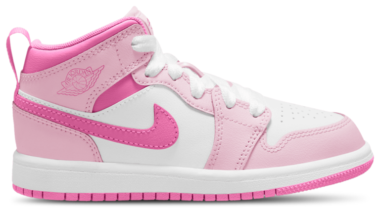 Jordan AJ 1 Mid - Girls' Preschool Pink Foam/China Rose/Pink Foam product view