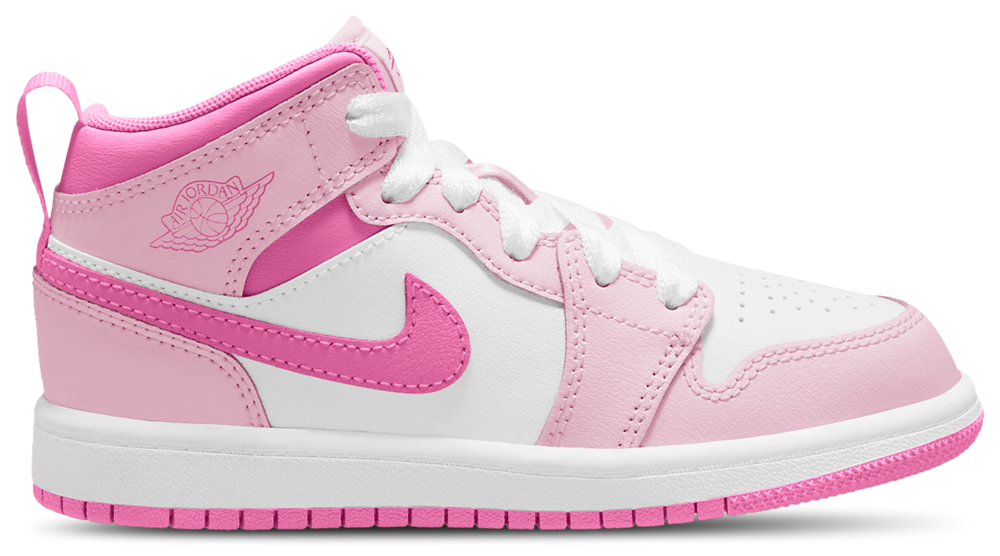 Jordan AJ 1 Mid - Girls' Preschool Pink Foam/China Rose/Pink Foam product view