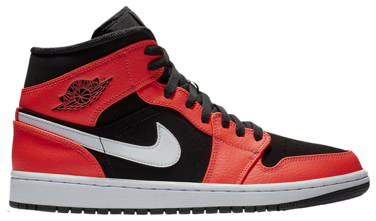 Jordan AJ 1 Mid - Men's Black/Infrared 23/White product view